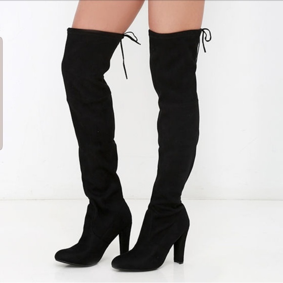 Steve Madden Shoes - 🐫1/2 OFF! Steve Madden Black Suede OTK Boots